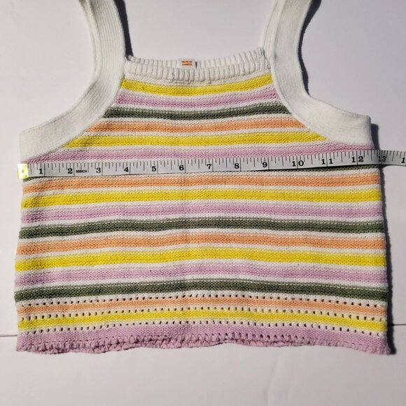 Striped Knit Tank Top By Cat & Jack Size S (6/7) Soft, breathable cotton blend - Picture 2 of 5